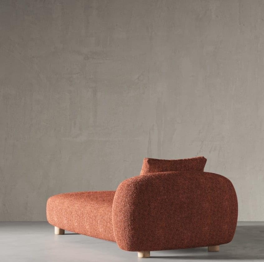 Image of LEGACY OF COMFORT Kane Chaise Lounge Two Seater Diwan for Living Room Orange