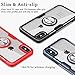 MOVOYEE Design for iPhone XR Case, Transparent, Stand Magnetic Ring, Shockproof Silicone Hard Back Cover for Apple iPhone XR 6.1 Inch Black