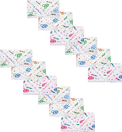 Image of Baby 100% Cotton Reusable Towel Nappies | Ultra Soft, & Washable Printed Cloth for Newborns | Gentle Cloth Diapers for Babies | Skin-Safe, Absorbent & Easy to Wash | Eco-Friendly (Pack of 12)
