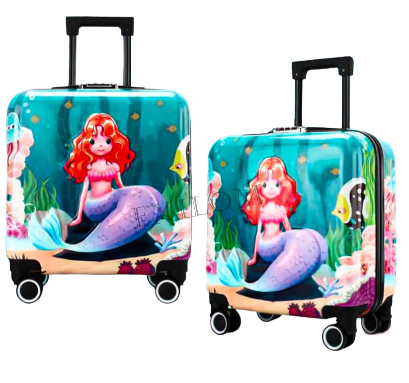 Kids Suitcase Little Mermaid Suitcase EXILOM Kids Luggage, Hard