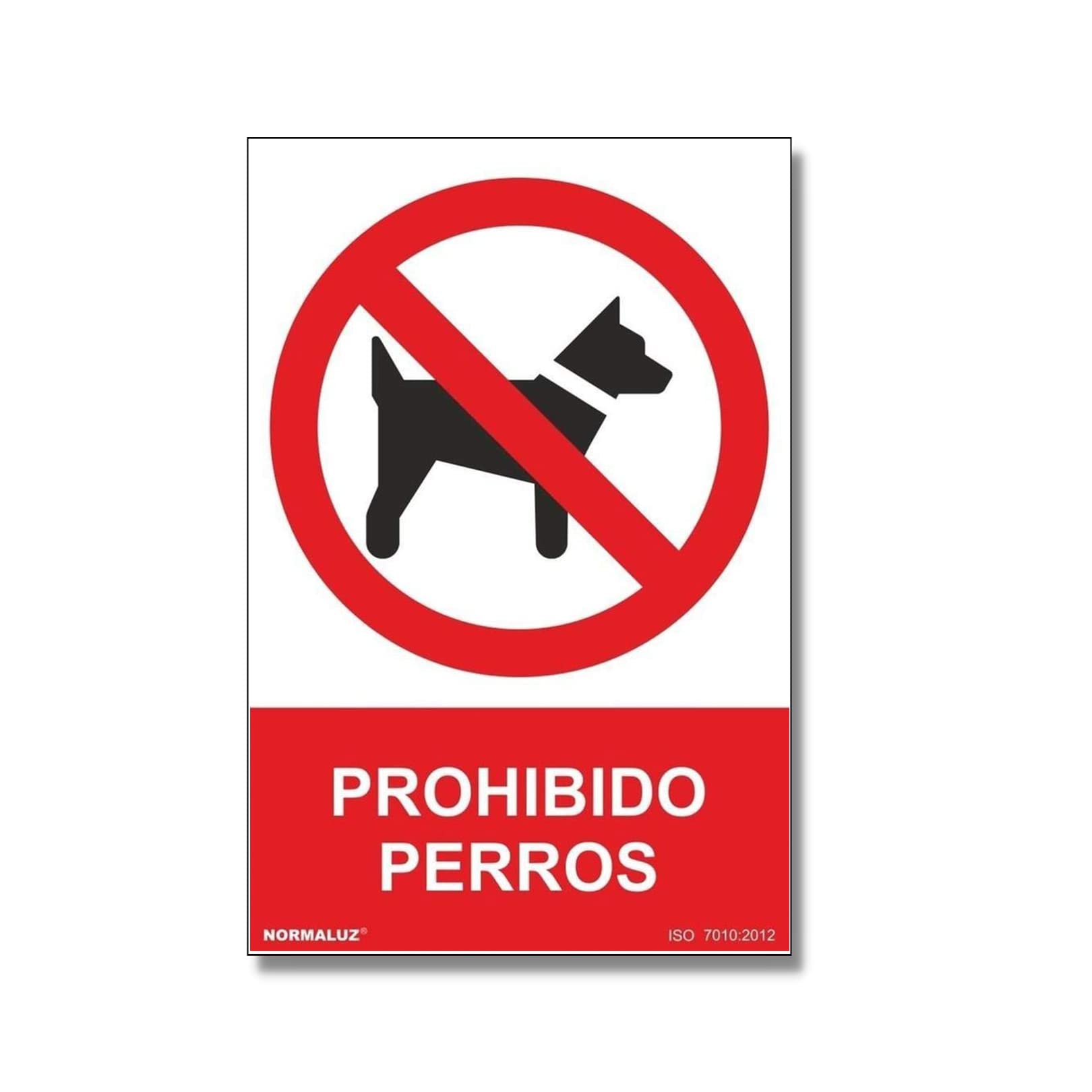 Normaluz RD41933 - Señal Prohibido Perros Aluminio 0,​5mm 30x40 cm con CTE, RIPCI