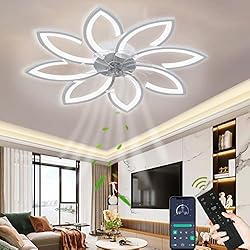 Ventilador Techo 90 Cm Wildcat Ventilador de Techo Iluminación, 90CM Ventilador de Techo LED Regulable Moderno con Control Remoto Ventilador de Techo Silencioso de 6 Velocidades, Rotación Inversa