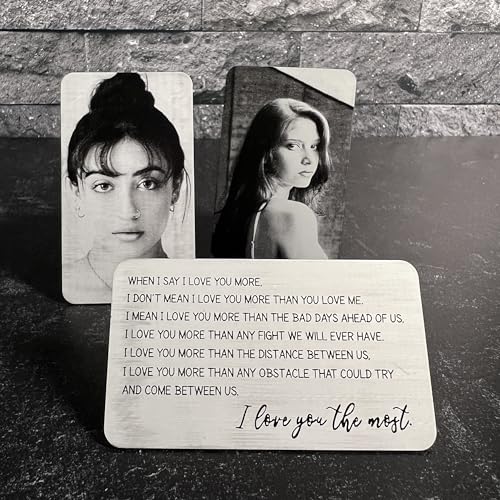 Engraved Photo Love You Most Metal Wallet Card - Wallet Insert for Boyfriend - Anniversary Gift for Husband2