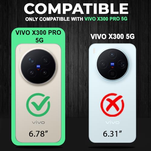 Image of AESTMO Hybrid Shockproof Back Cover Case for Vivo X300 Pro 5G Compatible with MagSafe | Hard Back Case Cover for Vivo X300 Pro 5G (PC & TPU, Translucent Back, Black Sides)