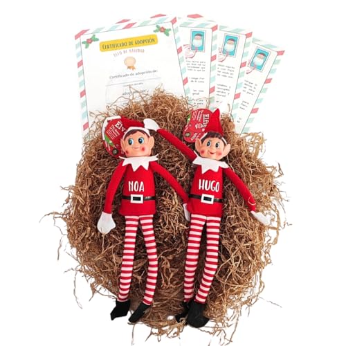 ELFO TRAVIESO. Elfo de Navidad o Elfo de la estantería con certificado de adopción. Regalos para Navidad. Decoración navideña. Regalos personalizados. Tartas de pañales y más.