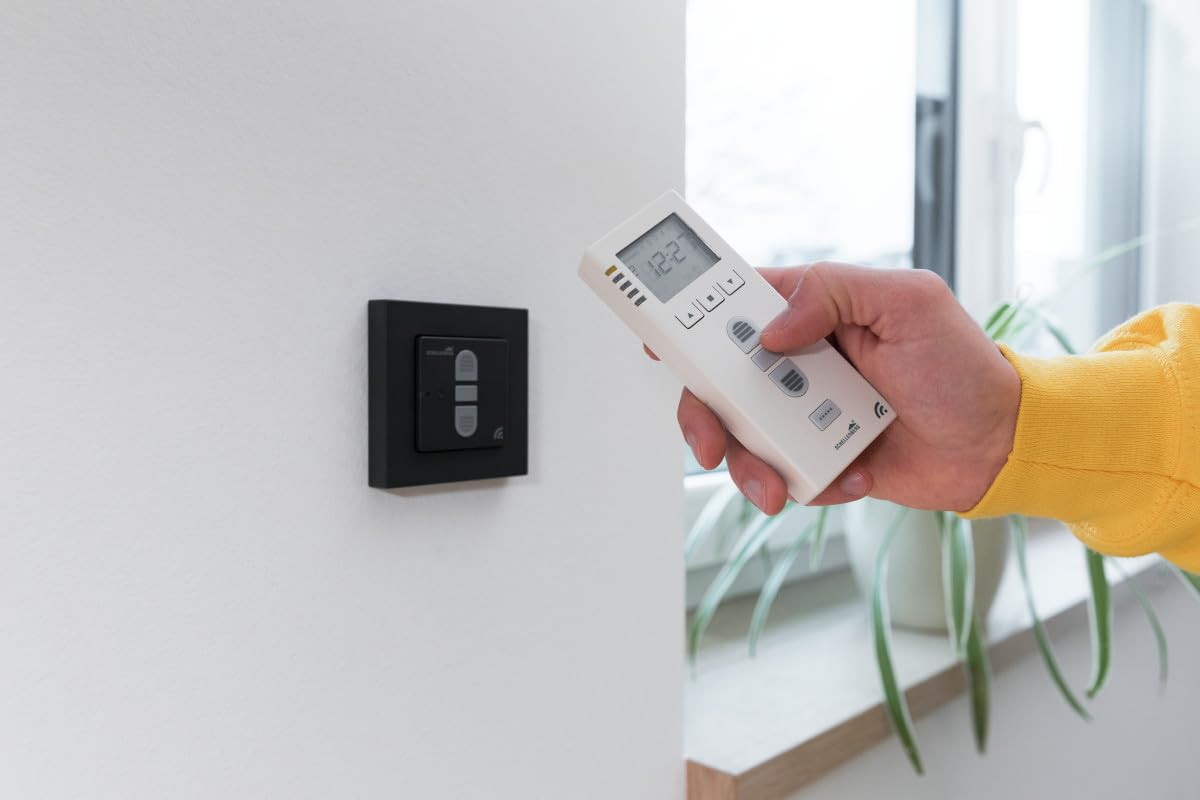 Schellenberg 21007 Smart Home Funk-Rolladenschalter & Funk-Raffstoreschalter, nachrüstbar für Smarte Antriebe, Anthrazit