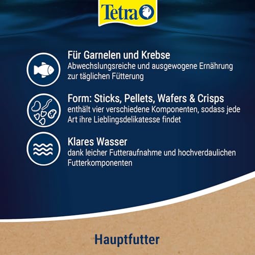 Tetra Crusta Menu - 4in1 Futter mit Sticks, Pellets, Wafern und Granules für Garnelen und Krebse, für eine abwechslungsreiche Ernährung, 100 ml Dose (1er Pack)