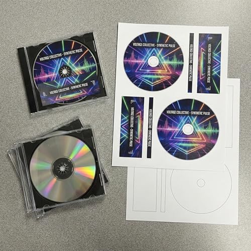 Image of CD /DVD Label Full Face | Qty 1000 Disc, 1000 Spine | 500 Sheets Total | Permanent White Matte | Inkjet & Laser Compatible | Memorex Small Center Style | Easy to Peel | Made in USA | Blank Label