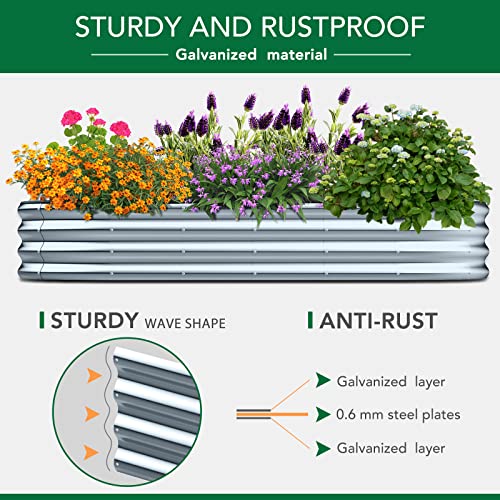 Ezioss Raised Garden Bed -7×3×1Ft Galvanized Planter Box For Outdoor Gardening And Planting, Ideal For Plants And Vegetables #TOP1