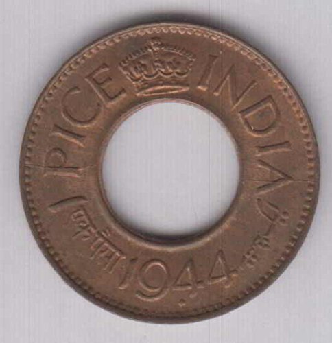 British India Pice 1944 High Crown King Geroge VI AUNC Coins & Stamps