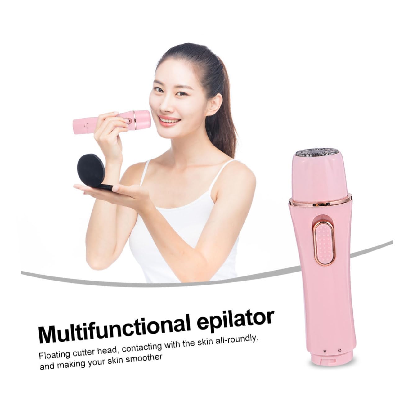 Instrumento de Depilación para Mujer Carga Usb, Maquinilla Corporal y Recortadora de Cejas y Nariz, Portátil para Viaje y Gimnasio