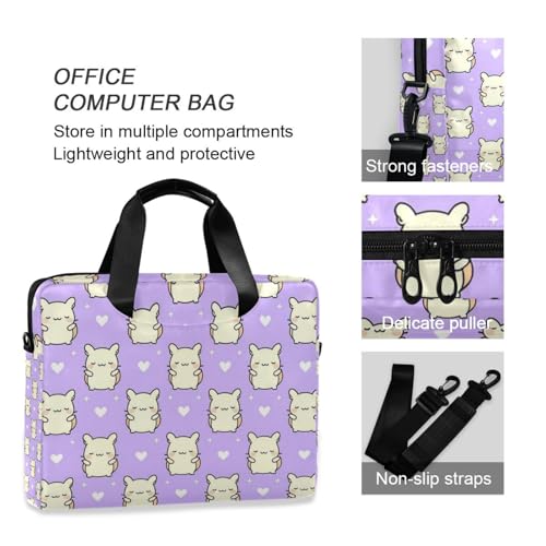 Maletín portátil para laptop 15.6 pulgadas diseño kawaii morado miniatura 6