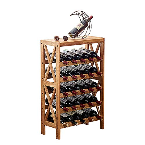 Soporte para botellas de vino de roble de pie miniatura 1