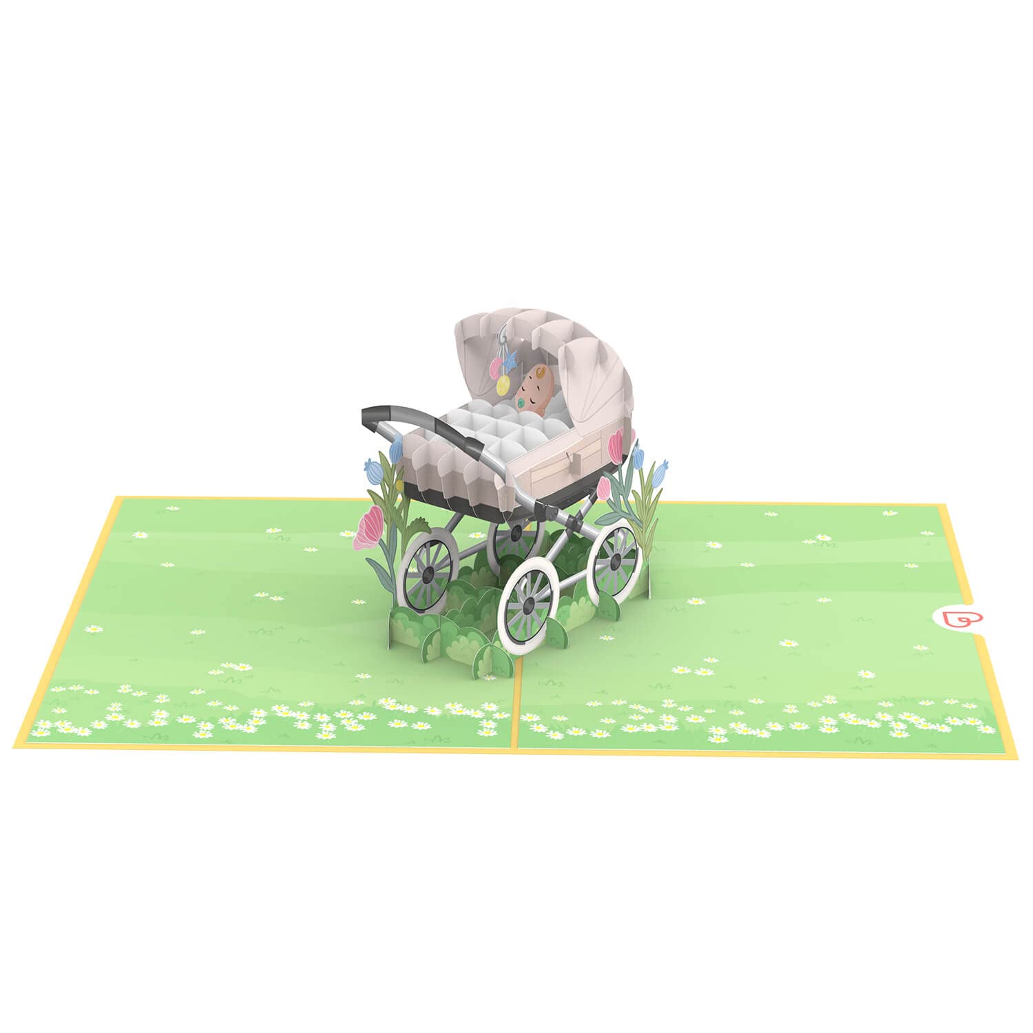 Biglietto pop-up Elefantino - Biglietto di nascita 3D per bambine