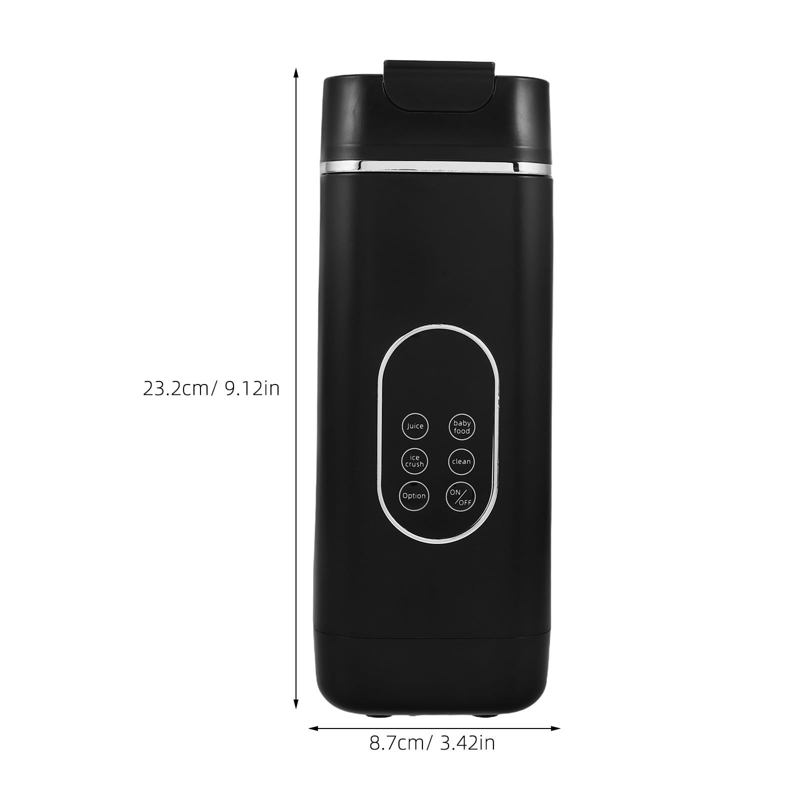 Gobelet à Jus Portable 420ml Noir, Blender Électrique Mini 12 Lames