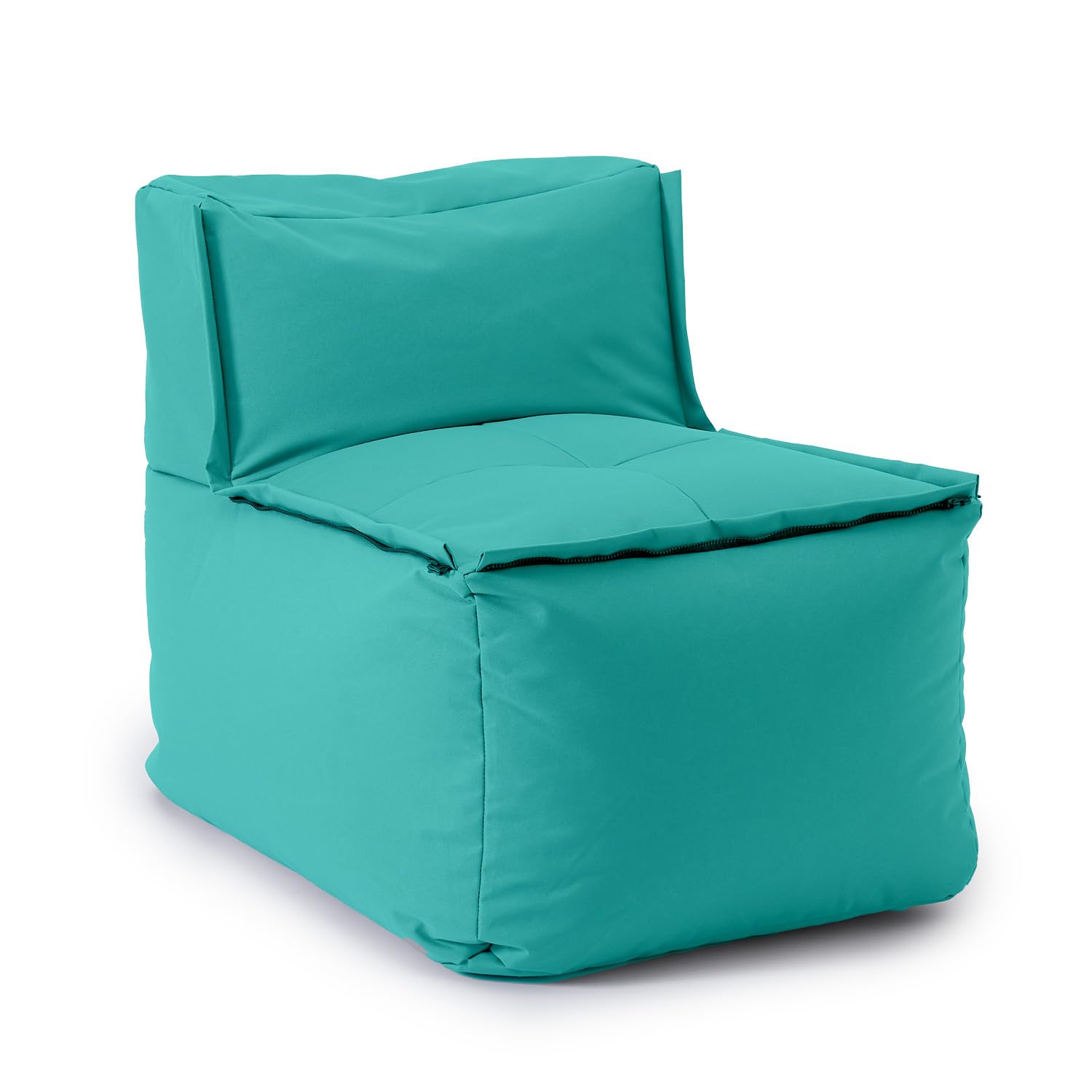 Lumaland Sitzsack-Lounge Modular Mittelteil | Waschbare & Wasserfeste Sitzmöbel für Innenräume & Garten | Indoor & Outdoor Sitz-Garnitur | Einfach erweiterbar | 54x81x70cm [Türkis]