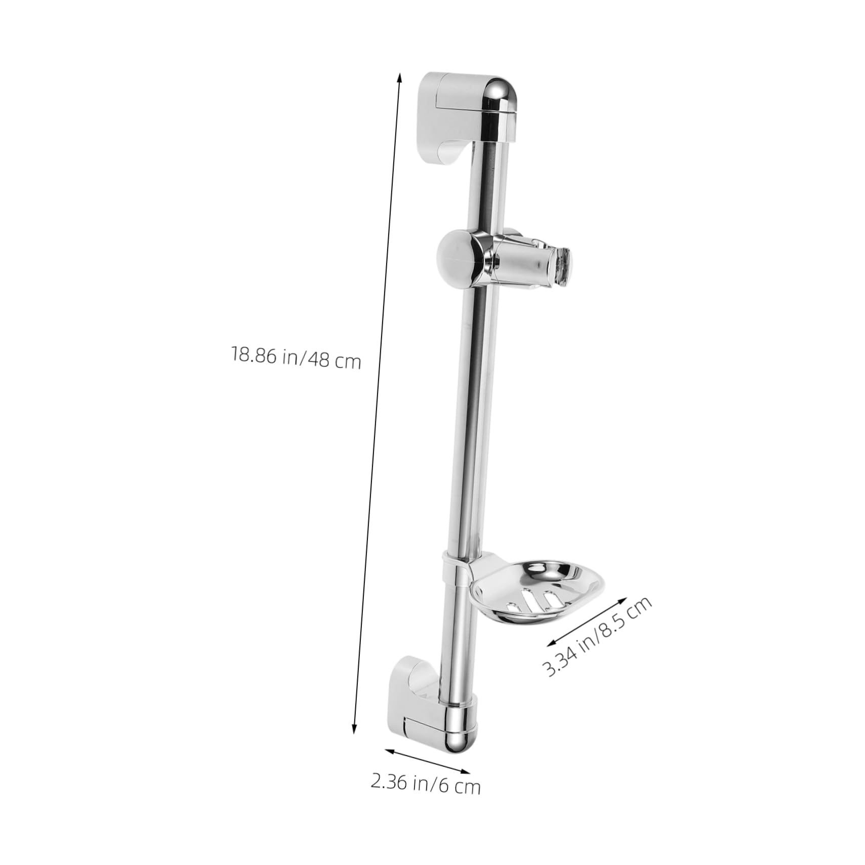 jojofuny 4piezas Soporte De Ducha Ajustable Inoxidable Con Plato Para Jabón Barra Deslizante Para Baño y Ducha Instalación y Regulable