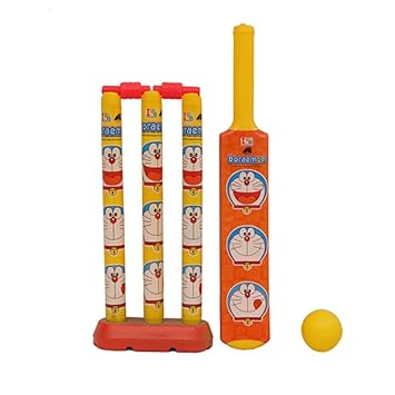 KIDIVO Plastic Cricket Set with Stump and Ball Playing Set for 2-5 Year Kids(Doraemon, Size:- Small, Multicolor)