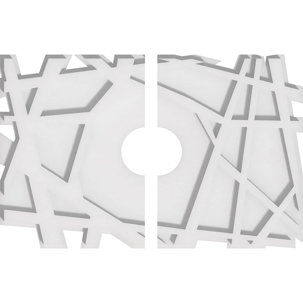 Médaillons de plafond contemporains en PVC blanc moulure ovale Novo 45 cm