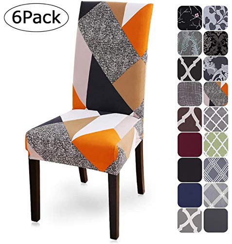 Fundas para Sillas Pack de 6 Fundas Sillas Comedor, Lavable Extraíble Funda, Muy fácil de Limpiar, Duradera Modern Bouquet de la Boda, Hotel, Decor Restaurante
