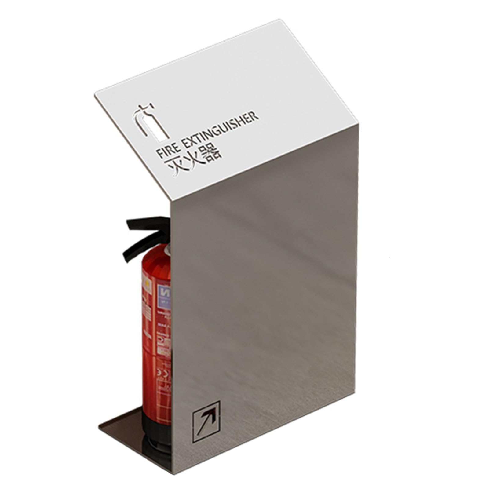 Extintor de suelo con diseño decorativo para tiendas comerciales, capacidad para dos extintores de 4 kg