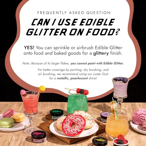 Image of MONEGASQUE Rose Gold Edible Glitter for Drinks & Cakes, Drink Glitter, 10g | Sparkle Powder, for Cocktails, Cupcakes & Desserts, Cocktail Garnish, Vegan, Gluten-Free, for Pastry Chefs & Home Bakers