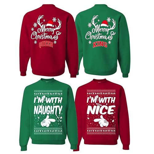 wild custom apparel Couples Ugly Christmas Sweaters Adult Matching Unisex Christmas Holiday Sweatshirts