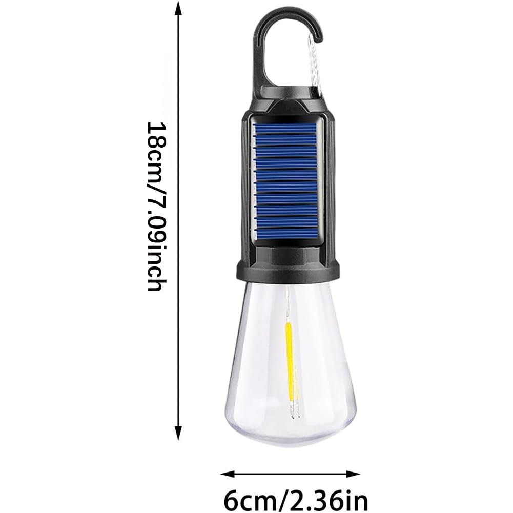 Luces solares para tienda de campaña, linterna LED recargable por USB, bombillas colgantes para exteriores con gancho de clip para camping, iluminación de 3 modos para senderismo, mochileros, patio (8