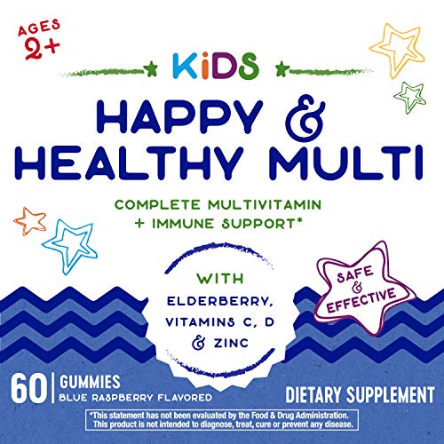 Nature’s Way Kids Happy & Healthy Multivitamin, Vitamin C, Zinc & Elderberry, 60 Gummies #TOP1