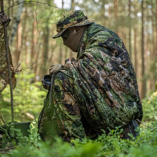 Mil-Tec Ripstop Poncho Liner - Lightweight Portable Durable Polyester Versatile Poncho Liner - Can be Used as Comforter, Blanket, Ground Mat, Sleeping Bag - Carry Bag Included - Phantomleaf WASP I Z3A