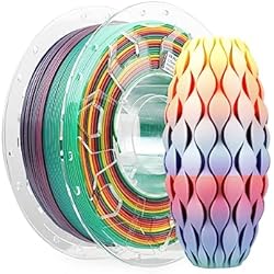 Creality PLA Filament 1.75mm, 3D Printer Filament, 1.0kg (2.2lbs) Spool, No Warp Enhanced Toughness, Dimensional Accuracy ±0.03mm Printing Filament, for FDM 3D Printers (Rainbow)