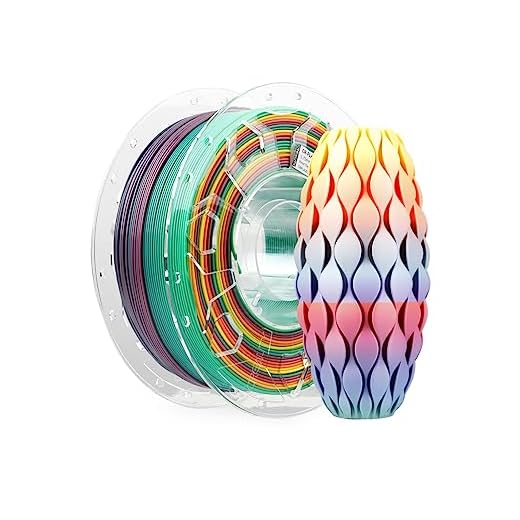 Creality PLA Filament 1.75mm, 3D Printer Filament, 1.0kg (2.2lbs) Spool, No Warp Enhanced Toughness, Dimensional Accuracy ±0.03mm Printing Filament, for FDM 3D Printers (Rainbow)