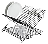 Better Houseware 1483 Junior Folding Dish Rack, Black