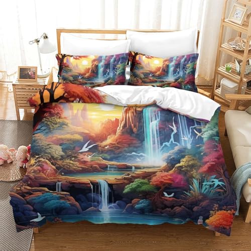 Parure de lit cascade 3D microfibre de qualité supérieure 260x220 - 2