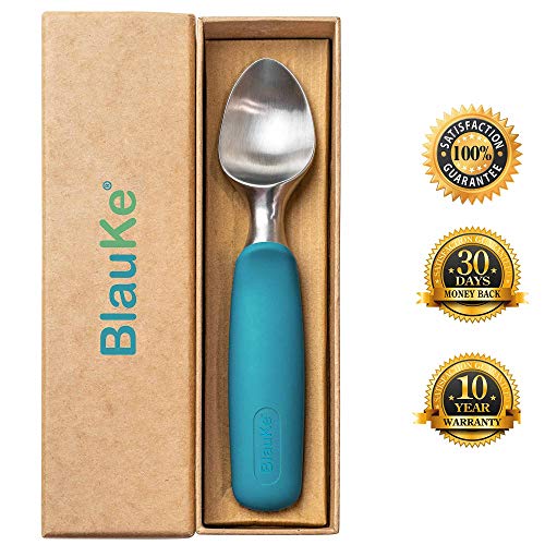 Cucchiaio per Gelato in Acciaio Inox – Dosatore Professionale per Gelato con Comoda Impugnatura in Gomma Antiscivolo – Porzionatore per Gelato Lavabile in Lavastoviglie – Ice Cream Scoop – BlauKe - immagine 3