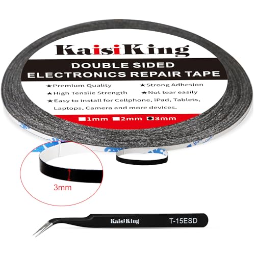 Image of Kaisiking 1pcs 3mm x 50M LCD Repair Tape Phone Screen Adhesive Tape LCD Touch Screen Repair Tape with 1 Tweezers for Cell Phone, iPad, Tablets, Laptops, LCD Screen