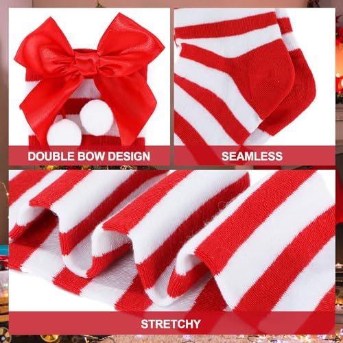 Image of Zando Womens Stripes Thigh High Socks Thigh Highs Casual Knee High Stockings