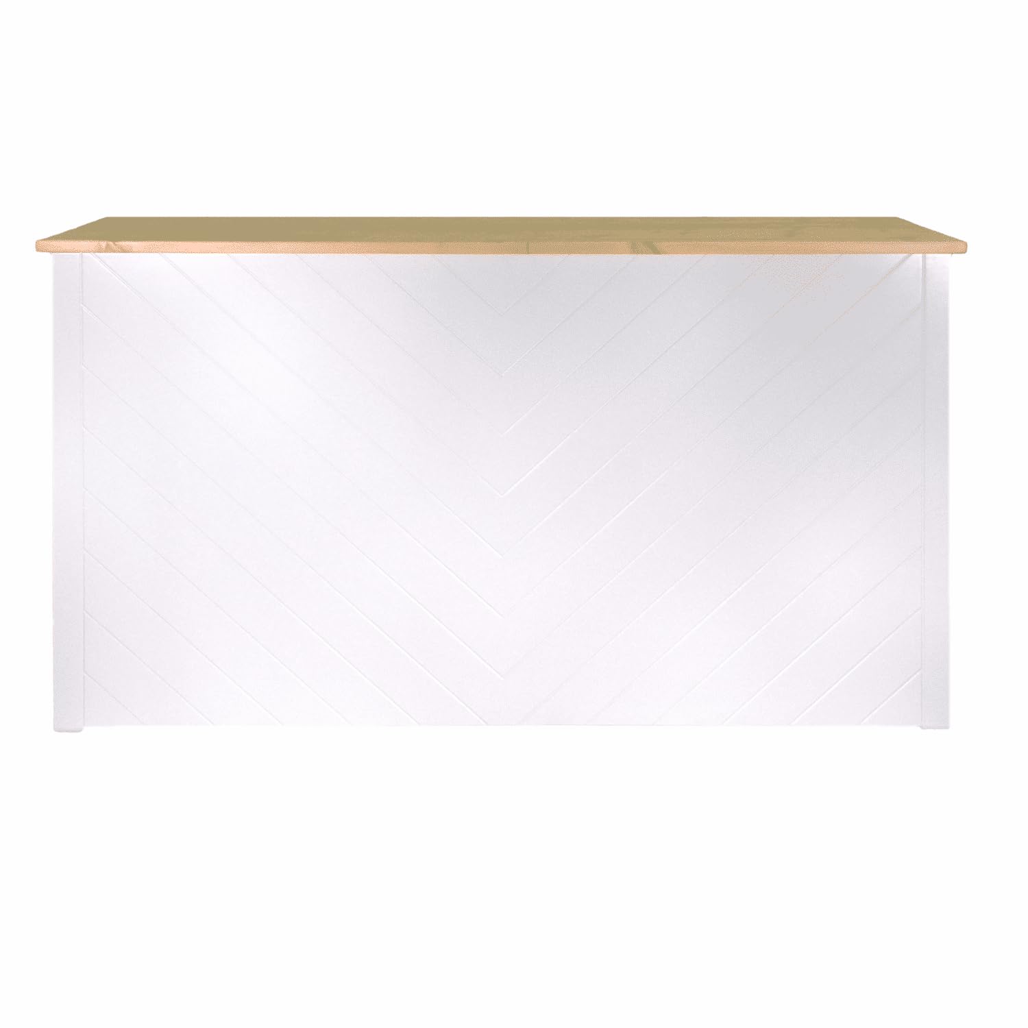 Mostrador Plegable Alessandro, Madera de Pino Blanco/Natural, 175 x 50 x 105 cm, con Balda Interior, Ideal para Eventos y Celebraciones