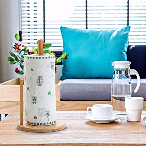 Zengest Bamboo Paper Towel Holder Countertop, Kitchen Stand Paper Towel Holders & Dispenser, 12 Inches - Thumbnail 2