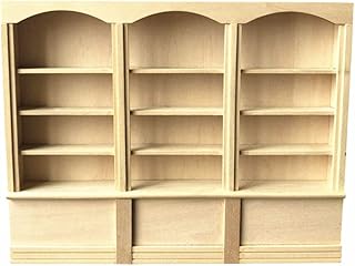 EatingBiting 1:12 Dollhouse Miniature Furniture Wooden Display Cabinet Bookcase Book Shelf Cabinet Wardrobe Model for Fairy Garden 23 x 17.9 x 2.8cm / 9.1 x 7.0 x 1.1inch