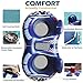 Jasonwell Inflatable River Tube Float - 2 Person Heavy Duty River Float Pool Floats with Removable Cooler Lake Water Tubes for Floating River Raft Lounge Floatie with 2 Cup Holders for Adults (D-Blue)
