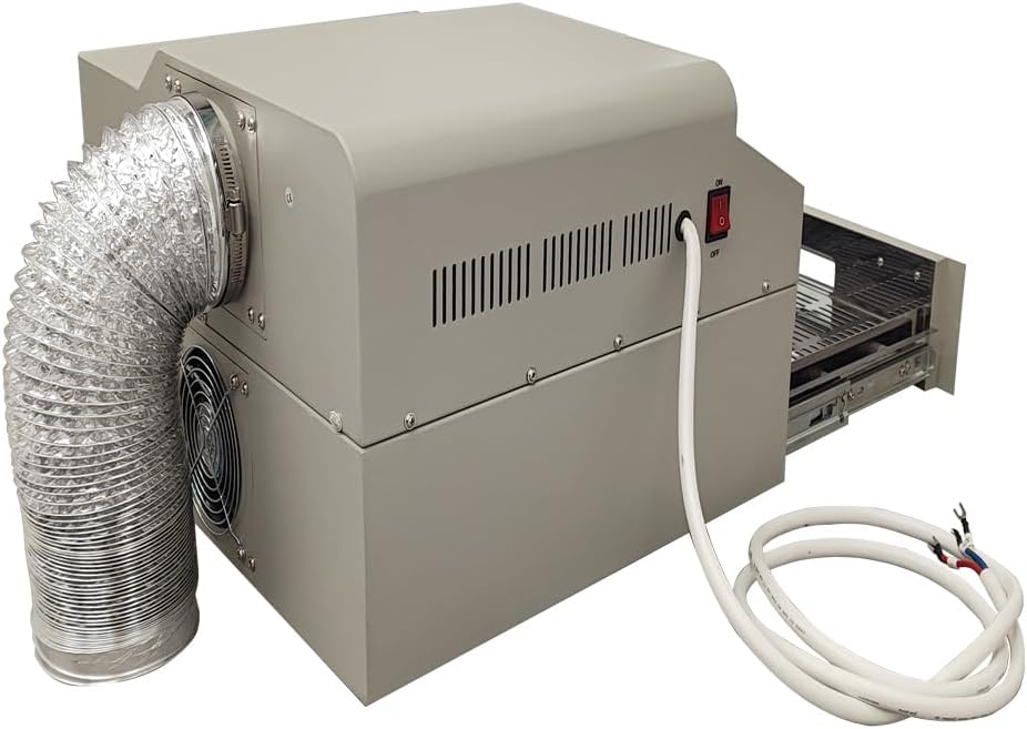 INTSUPERMAI Reflow Oven T-937M Micro-computer Control Reflow Soldering Machine with 11.4x14.76in or 12.4x14.76in Soldering Area Drawer Type lead/Lead Free Reflow Soldering Machine 110V 2300W