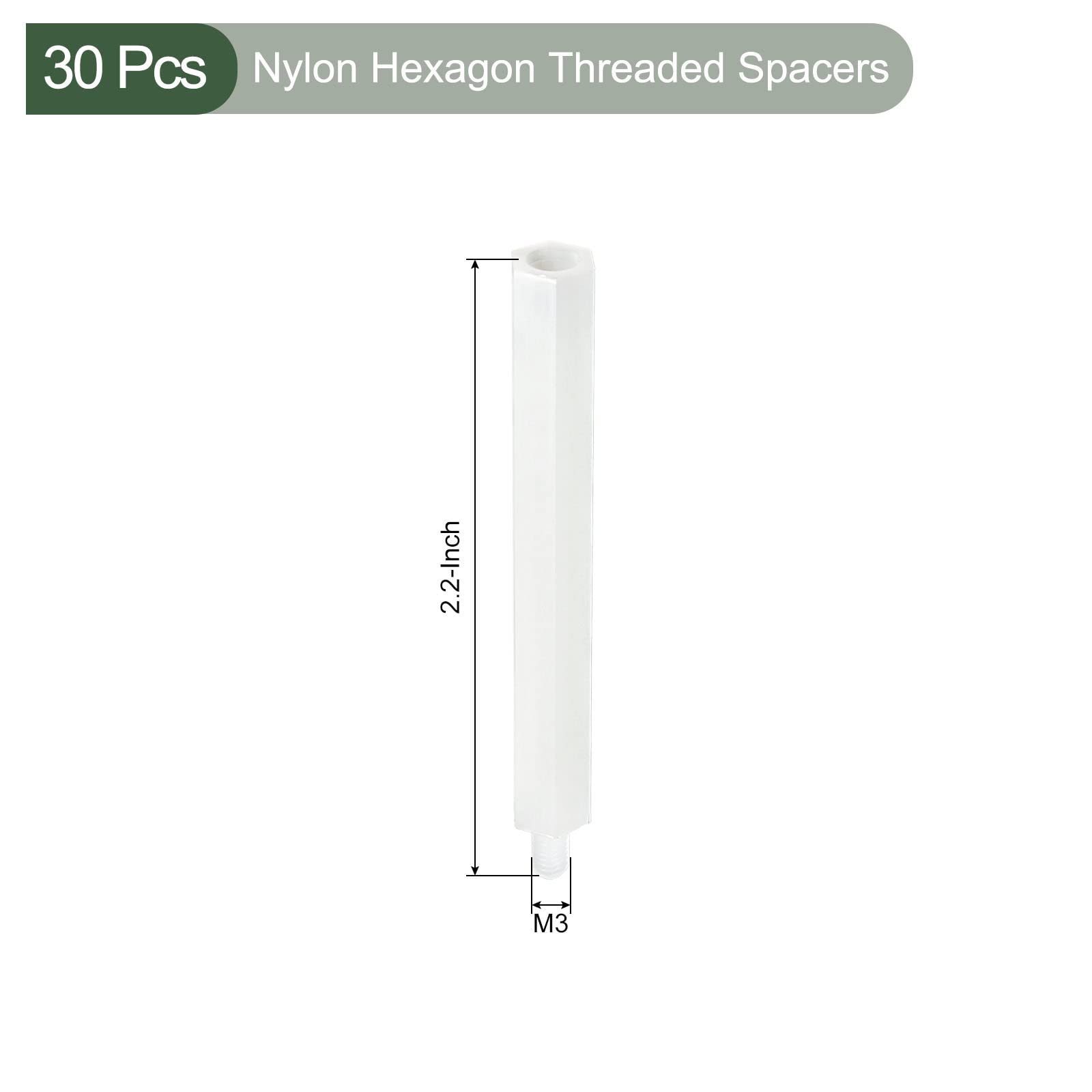 YOKIVE 30 Pcs Nylon Hexagon Threaded Spacer, Hex Spacer with Male Thread - Image 2