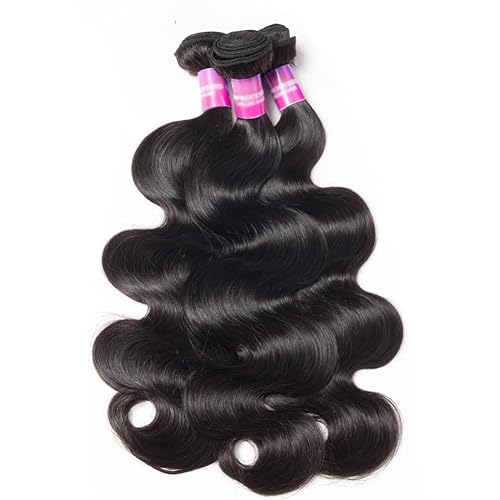 Miniatura 7 de Younsolo Paquetes de cabello humano lacio, 3 manojos de 22, 24, 26 pulgadas, cabello virgen brasileño 100% sin procesar natural negro