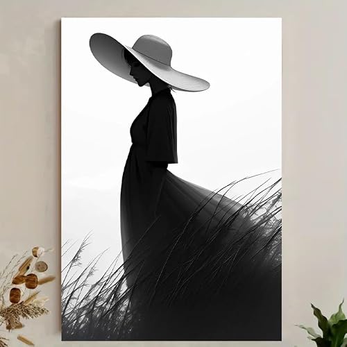CWZBFEH 1pc of Stunning Girl Canvas Artwork, Mid Century Abstract Wall Art, for Living Room, Bathroom(45x60cm/No frame)