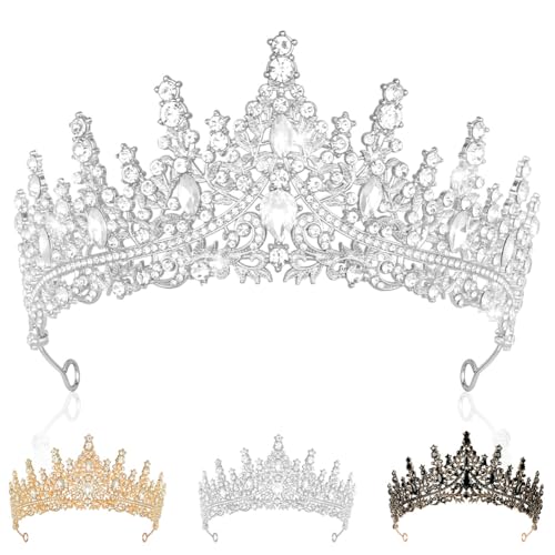 AOOSA Couronne Femme, Couronne d'anniversaire pour Femmes, Couronne Gateau Princesse Strass, Bijoux de Cheveux Diademe Femme, Strass Scintillants Couronne...