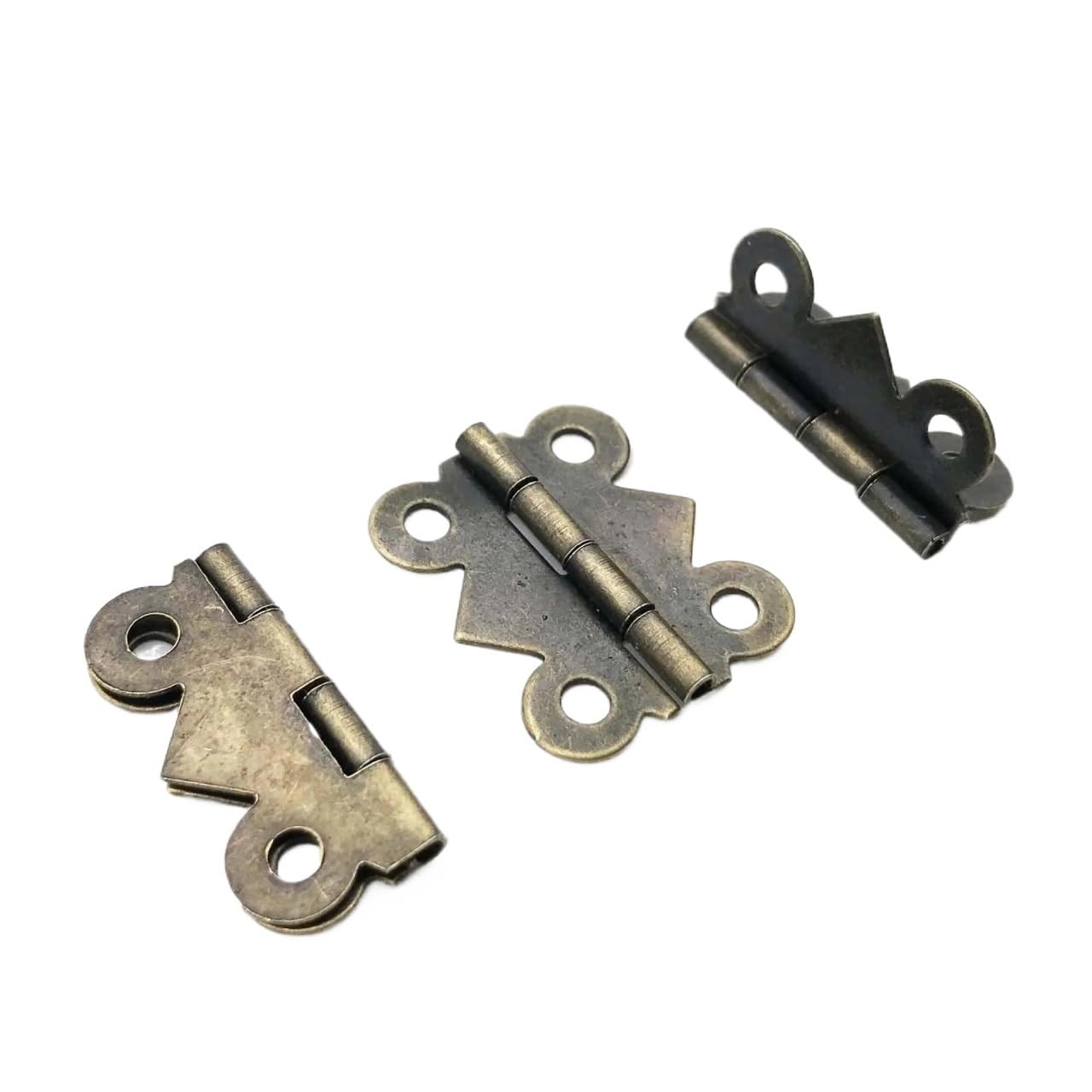 Dmlayhp Bronze L 25X30mm 12Pcs Mini Butterfly Shape Jewelry Chest Wooden Box Case Furniture Door Hinge With Screw 17X20 20X25 25X30mm(Bronze L 25X30mm)