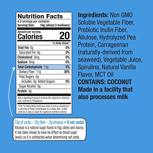 New Know Brainer Max Sweets Snacks Sugar Free & Sugar Alcohol Free Keto Vegan Marshmallows-Diabetic Diet Friendly & Keto Health Snack (Classic Vanilla 3 Pack) #TOP4