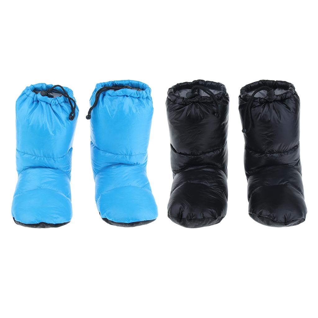 NIVAA 2Pcs White Goose Down Slippers Winter Warm Camping Tent Foot Booties L-picture-36