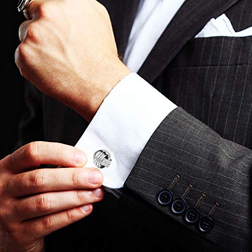 Lecalla Men's Sterling Silver Jewelry Valentine Love-Knot Cufflink Gifts For Dad #TOP1
